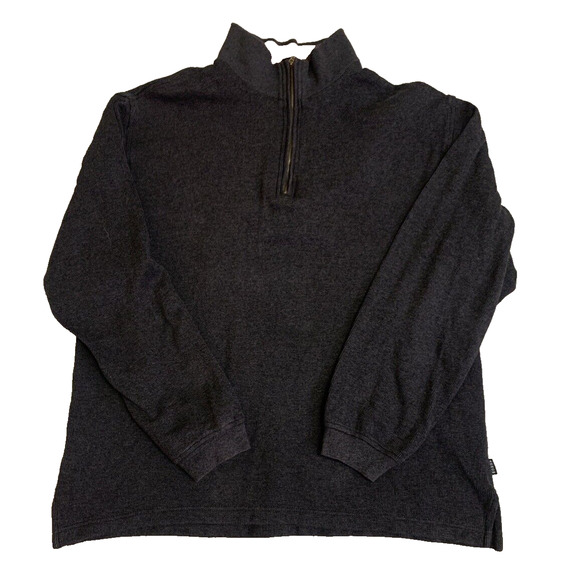 Arrow USA 1951 Sweater Mens Large 1/4 Zip Dark Grey Classic Mock Neck Pullover - Picture 3 of 11